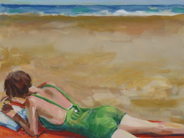 Beach Read oil on canvas 16 x 20 inches