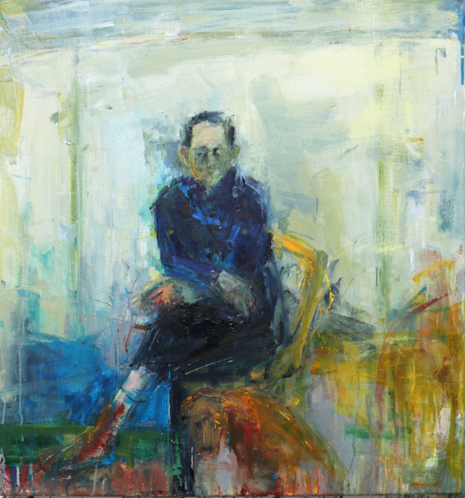 Seated Man with Dog
