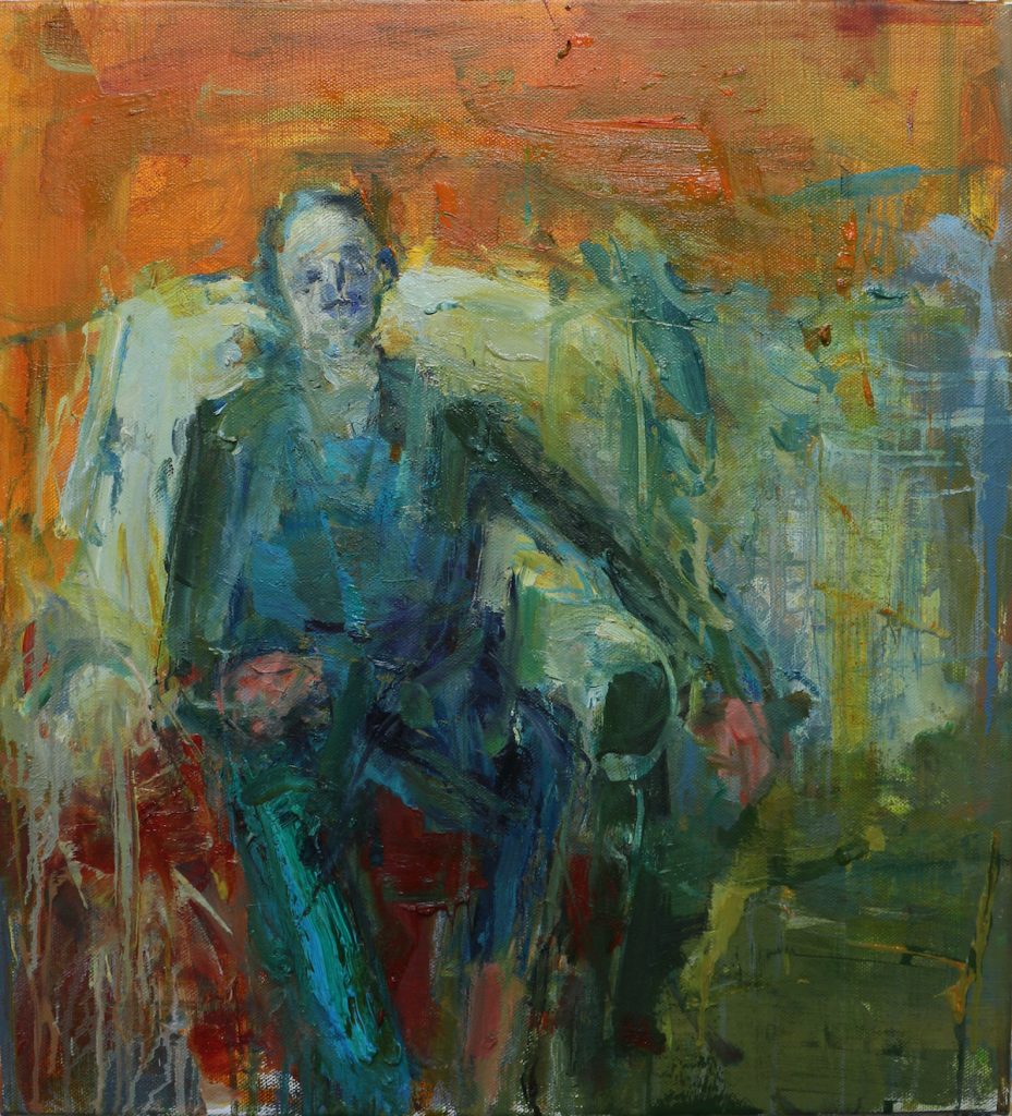 Union Gallery Exhibition - Seated Man - Orange Wall