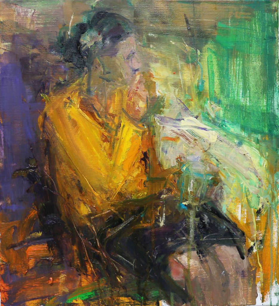 Union Gallery -Woman in Yellow Top holding Cup