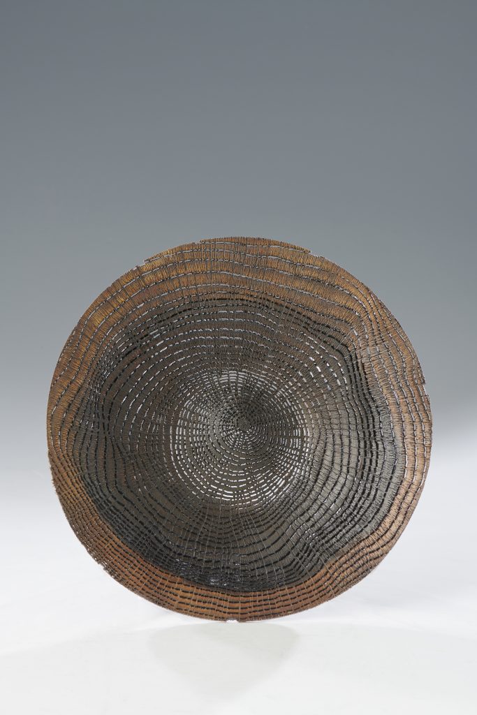 5th grade coiled yarn basket weaving; approx. 5 diameter; lesson by art  teacher: Susan Joe